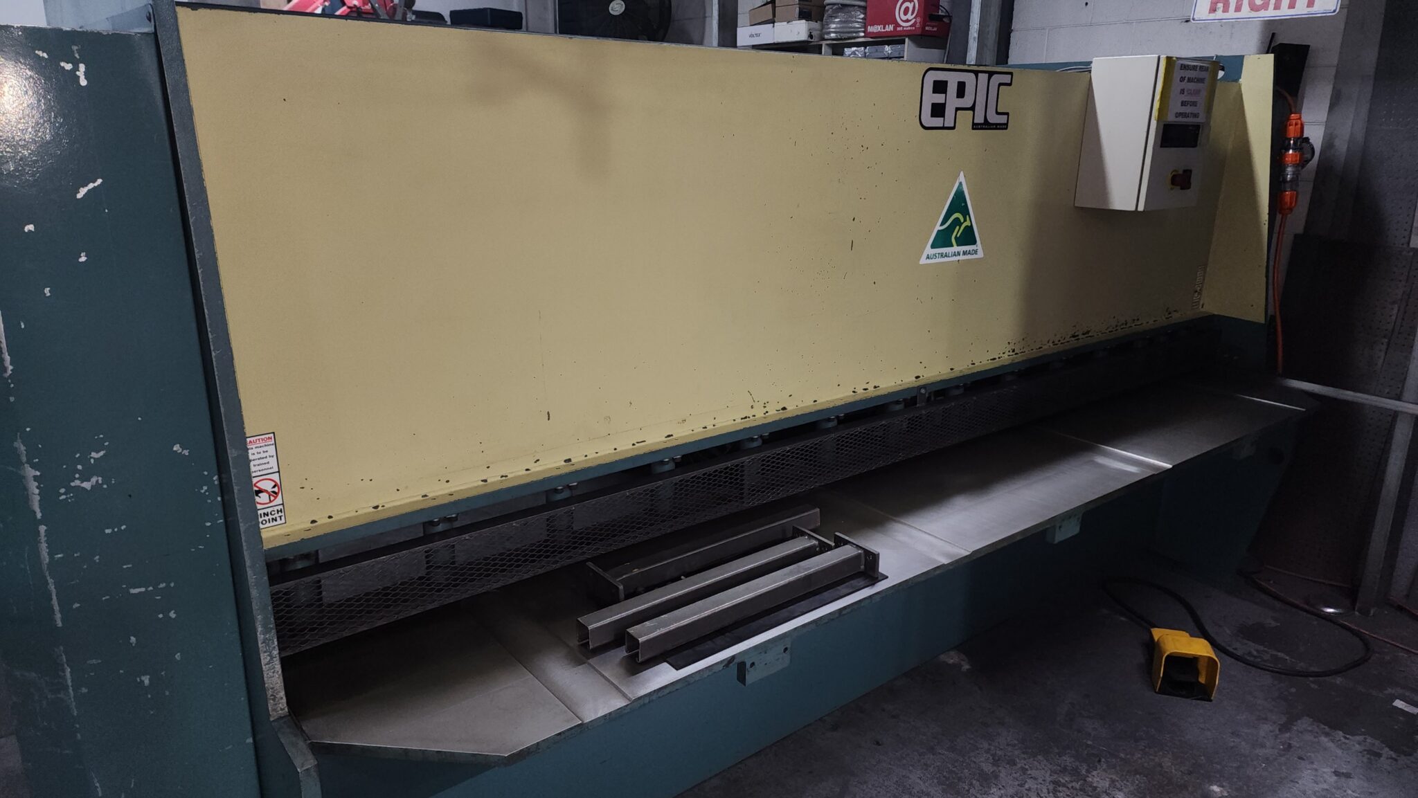 Used 2013 Epic 3Mtr x 6.5mm Hydraulic Guillotine